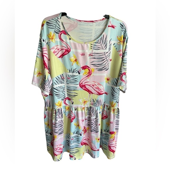 SHEIN Women’s Plus Size Baby Doll Flamingo Dress - Picture 1 of 4